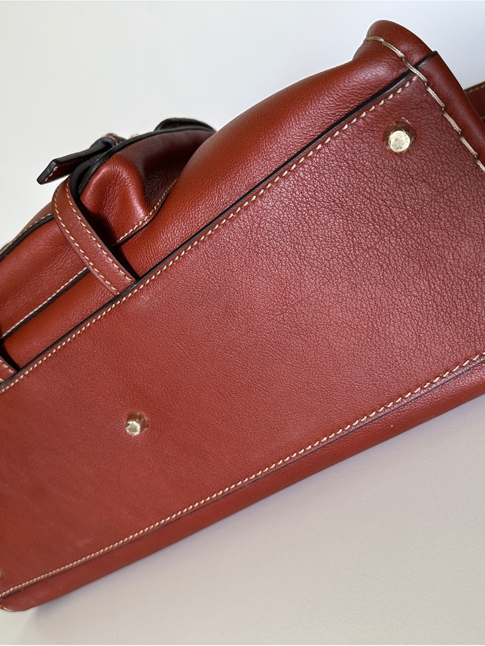 CHLOE Edith Classic Cognac Brown Leather Satchel Handbag Removable Strap - Picture 7 of 15